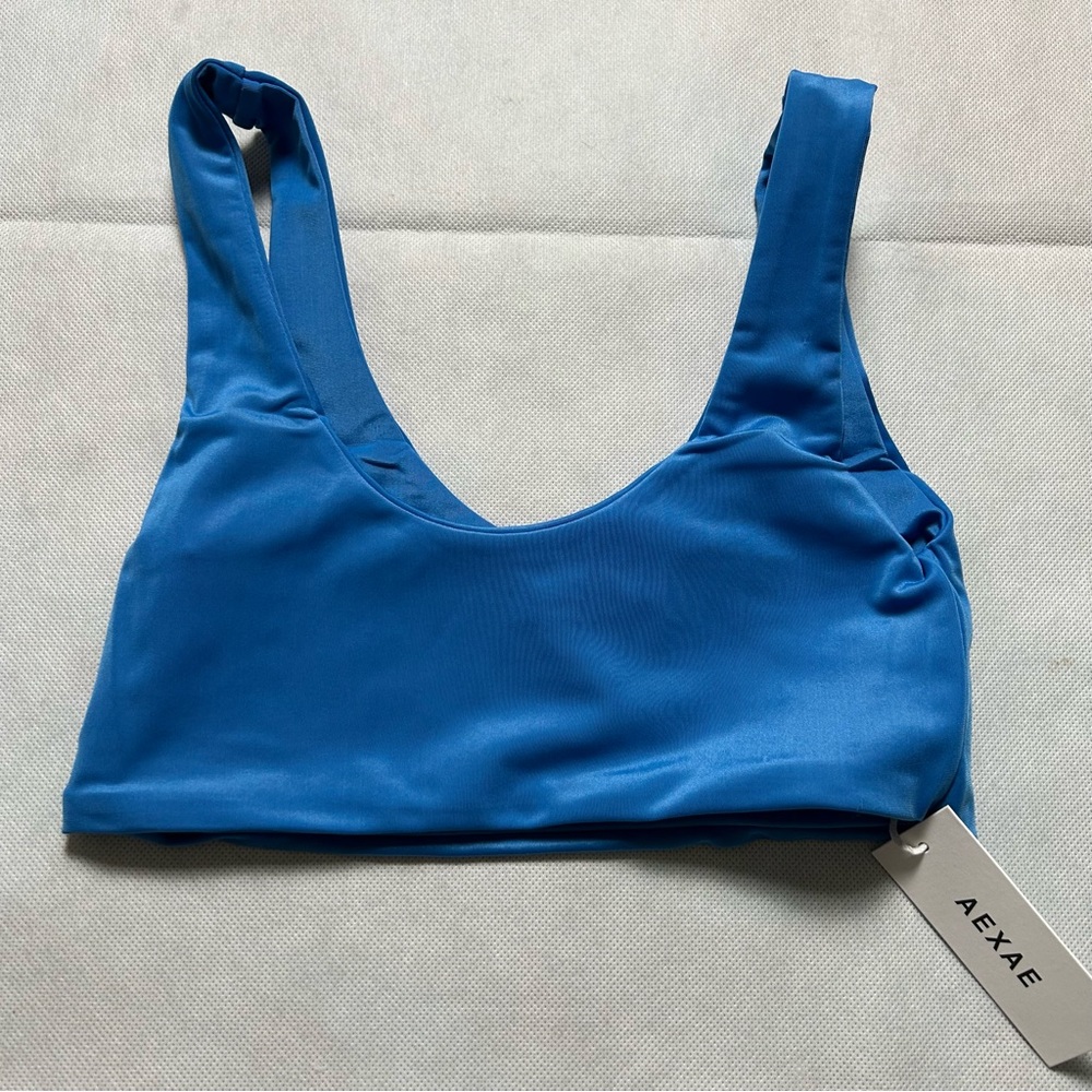 AEXAE blue magnum bikini top NWT size XS